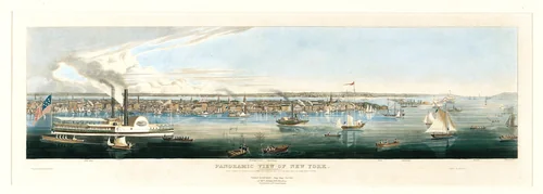 Panoramic View of New York Taken from the North River by Robert Havell Jr., print, 1844