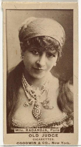 Mlle. Radandja, Paris, from the Actors and Actresses series (N171) for Old Judge Cigarettes by Goodwin & Company, photograph, 1886-1890