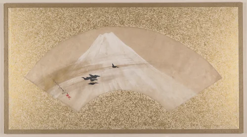 Mountains with Birds by Shibata Zeshin (柴田是真), painting, 1867-1891