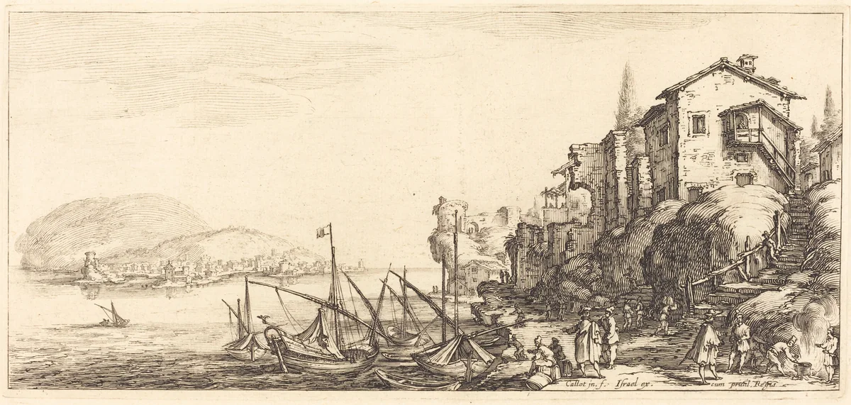 The Small Port by Jacques Callot, print, 1630