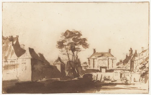 Gezicht op het Mauritshuis by Jan de Bisschop, drawing, 1648-1671