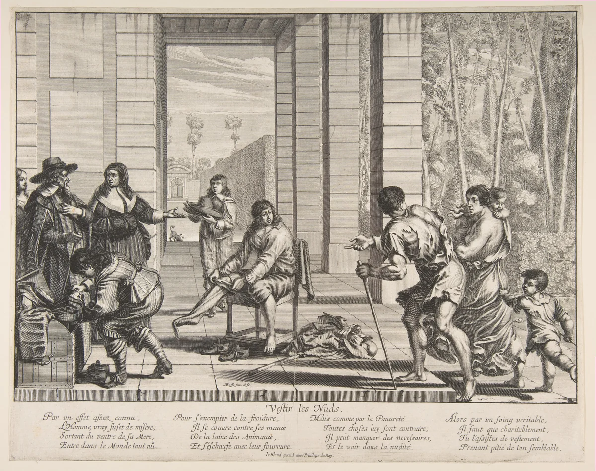 Clothing Beggars by Abraham Bosse, print, 1635