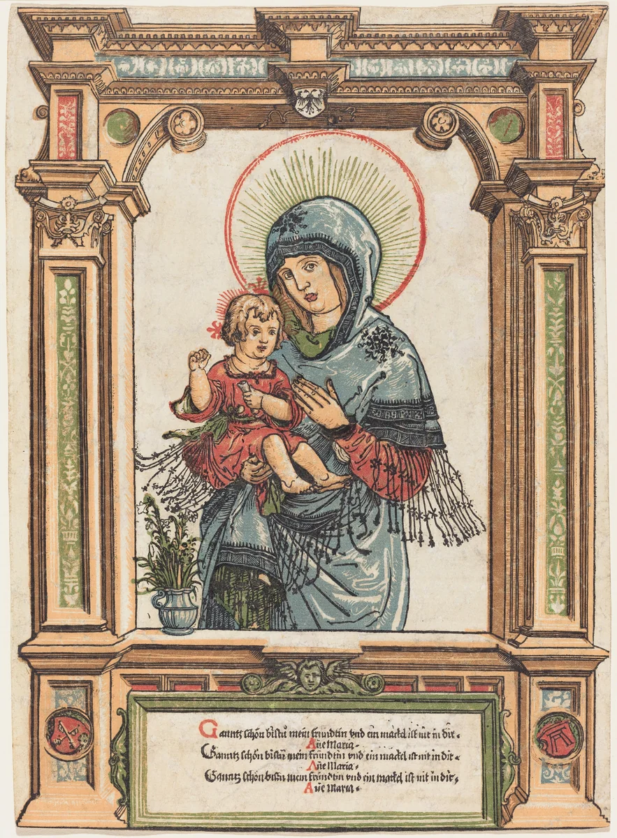 The Beautiful Virgin of Regensburg by Albrecht Altdorfer, print, 1519-1520