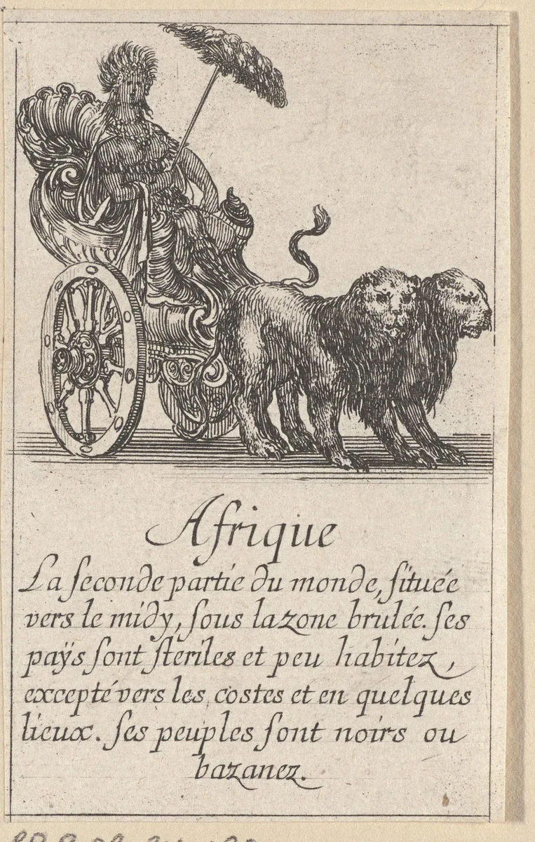 Vrouw in een rijtuig, Afrika by Stefano della Bella, print, 1620-1664