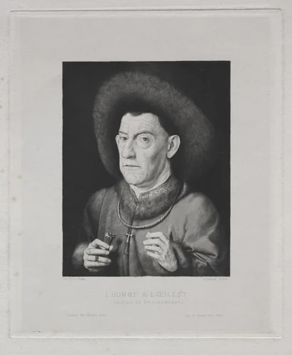 Man with a Pink by Claude-Ferdinand Gaillard, print, 1869