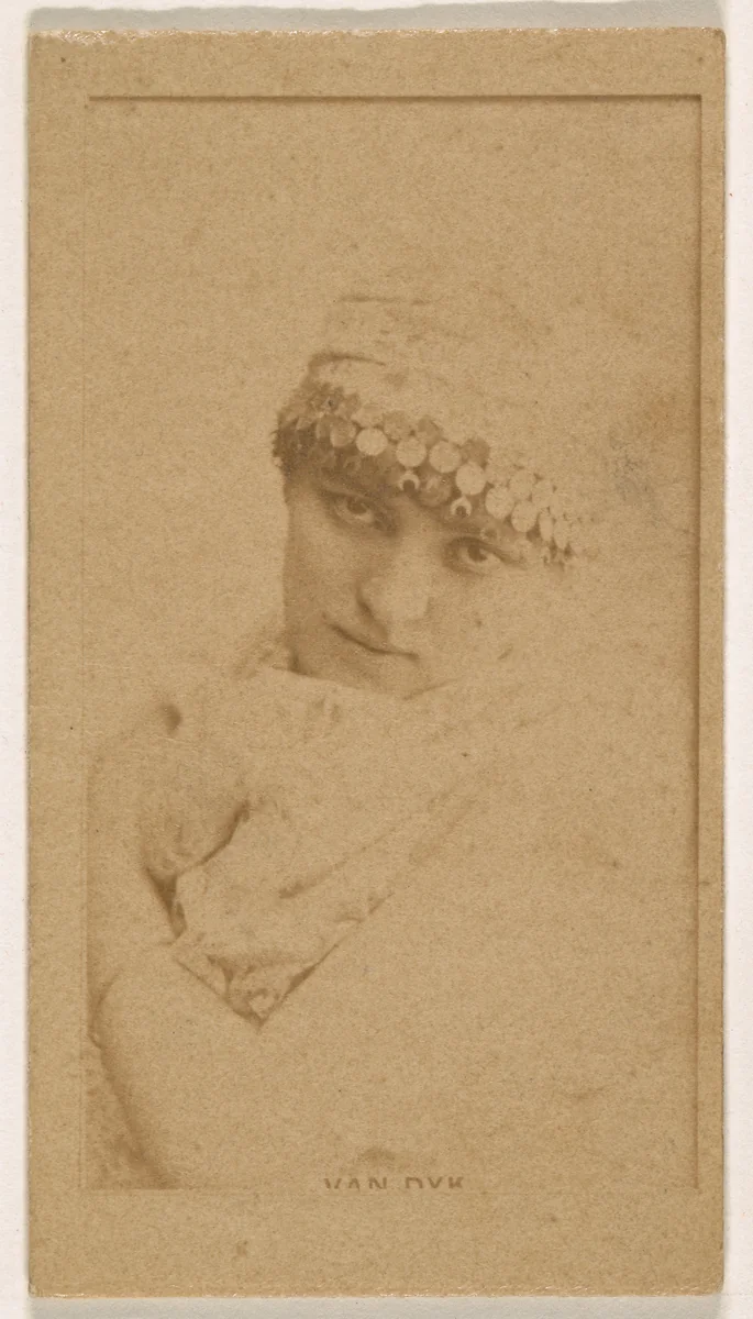 Miss Van Dyk, from the Actresses series (N245) issued by Kinney Brothers to promote Sweet Caporal Cigarettes by Kinney Brothers Tobacco Company, photograph, 1890