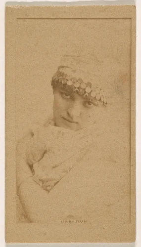 Miss Van Dyk, from the Actresses series (N245) issued by Kinney Brothers to promote Sweet Caporal Cigarettes by Kinney Brothers Tobacco Company, photograph, 1890