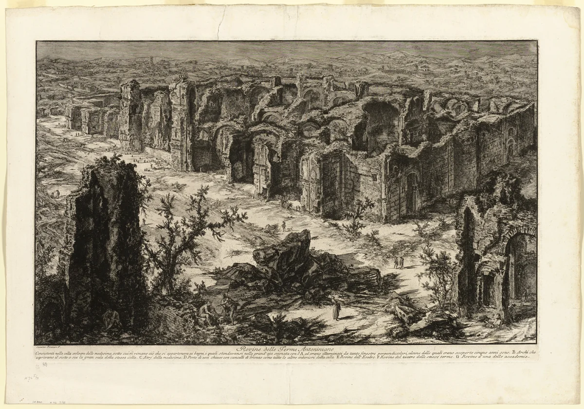 Ruins of the Antonine Baths [Baths of Caracalla], from Views of Rome by Giovanni Battista Piranesi, print, 1765