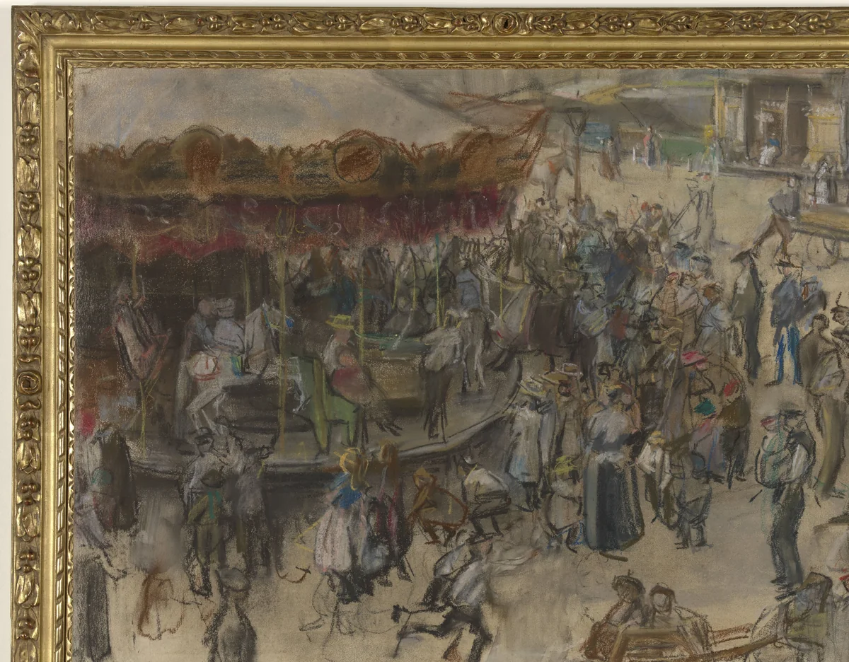 Draaimolen te Amsterdam by Isaac Israels, drawing, 1900