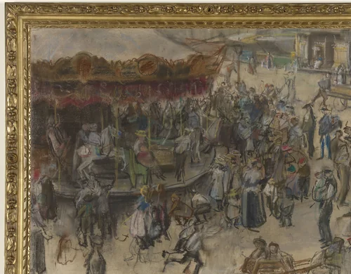 Draaimolen te Amsterdam by Isaac Israels, drawing, 1900