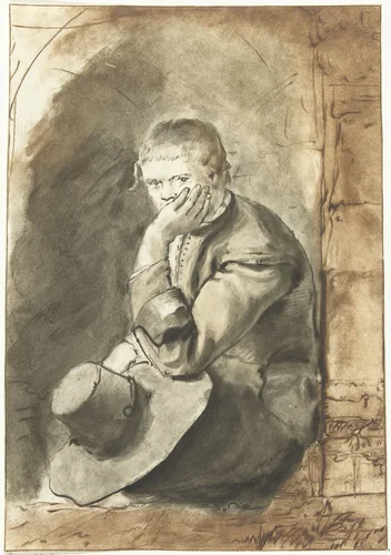 Zittende man by Jurriaan Cootwijck, print, 1724-1798