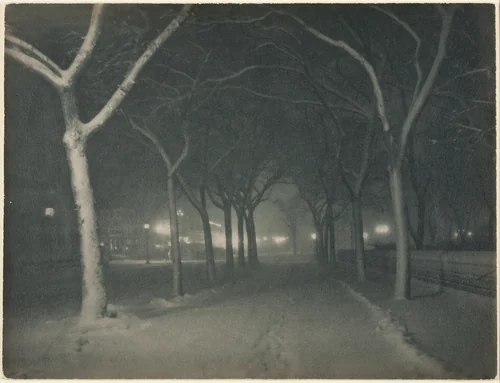An Icy Night, New York by Alfred Stieglitz, print, 1898