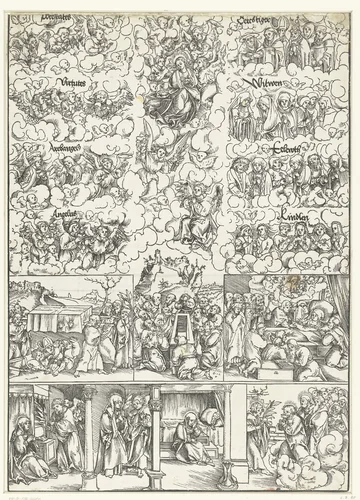 Dood en Hemelvaart van Maria by Lucas Cranach, print, 1510-1515