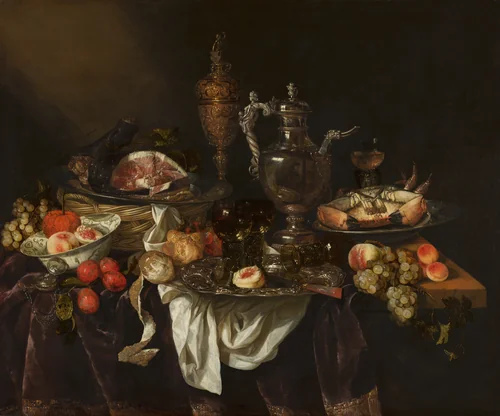 Banquet Still Life by Abraham van Beyeren, painting, 1655