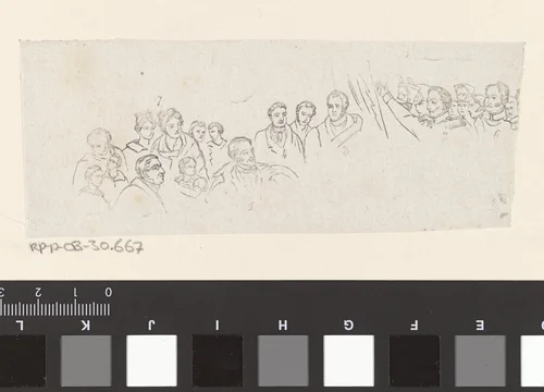 Mannen, vrouwen en kinderen by Isaac Weissenbruch, print, 1836-1912