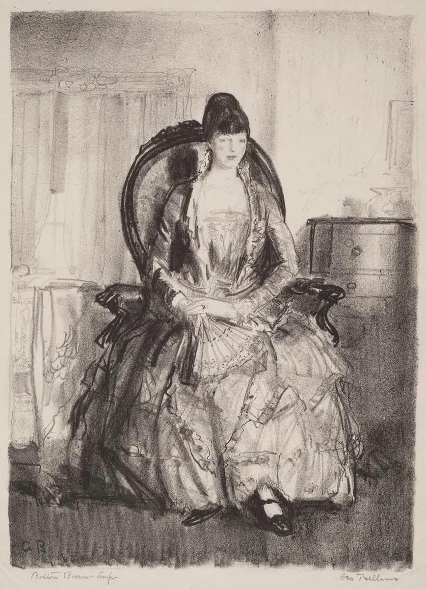 Lady with a Fan by George Bellows, print, 1921
