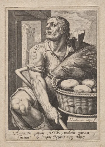 Plate 9: Asher by Jacob de Gheyn II, print, 1584-1594