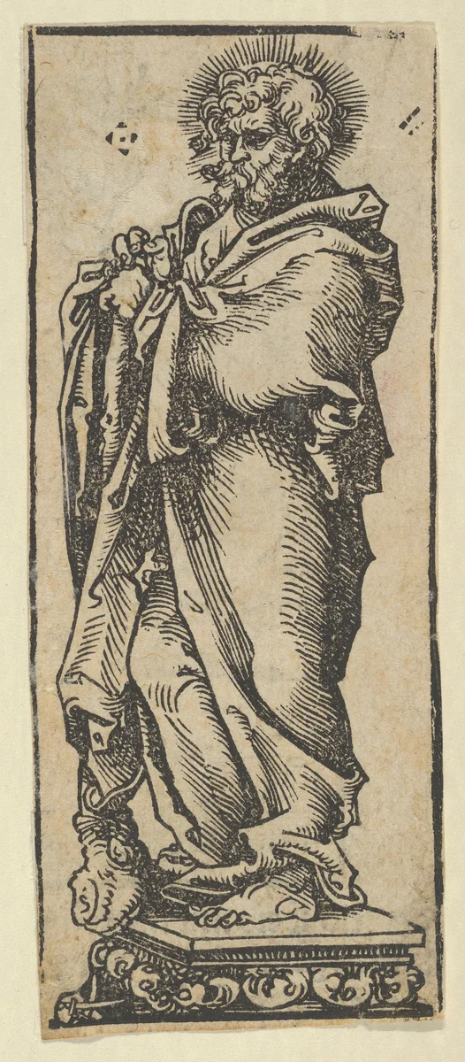 Silver Statuette of St. Jude, from the "Wittenberg Reliquaries" by Lucas Cranach, print, 1472-1553