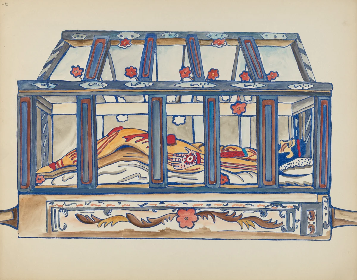 Plate 4: Christ in the Sepulchre: From Portfolio "Spanish Colonial Designs of New Mexico" by American 20th Century, index of american design, 1935-1942