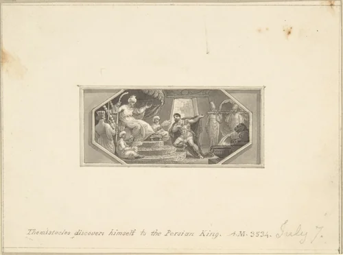 Themistocles Discovers Himself to the Persian King by Edward Francis Burney, drawing, 1790-1800