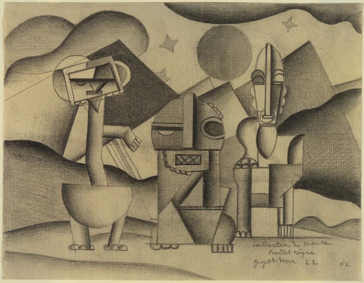 Mise-en-scène for the ballet La Création du monde (The Creation of the World) by Fernand Léger, drawing, 1922