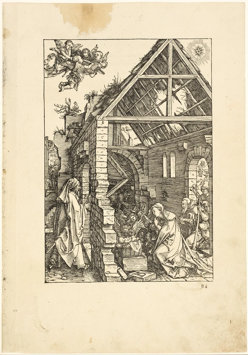 The Adoration of the Shepherds, from The Life of the Virgin by Albrecht Dürer, print, 1503