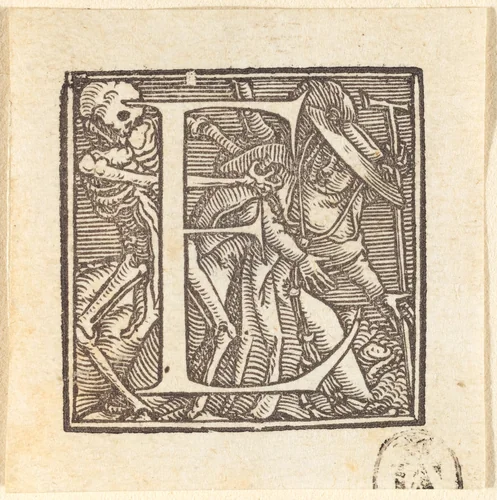 Letter E by Hans Lützelburger, print, 1518-1528