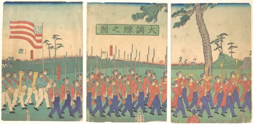 Great Military Drill by Utagawa Sadahide, print, 1866
