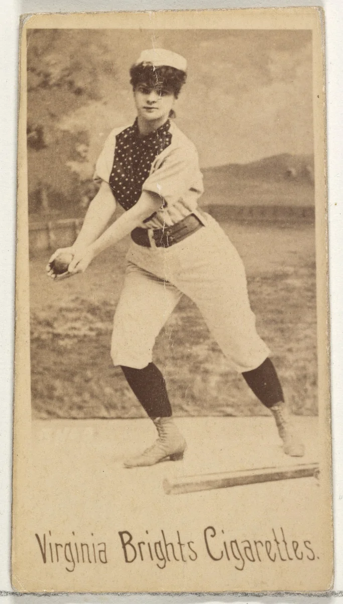 From the Girl Baseball Players series (N48, Type 1) for Virginia Brights Cigarettes by Allen & Ginter, photograph, 1886-1888