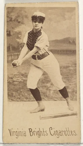 From the Girl Baseball Players series (N48, Type 1) for Virginia Brights Cigarettes by Allen & Ginter, photograph, 1886-1888