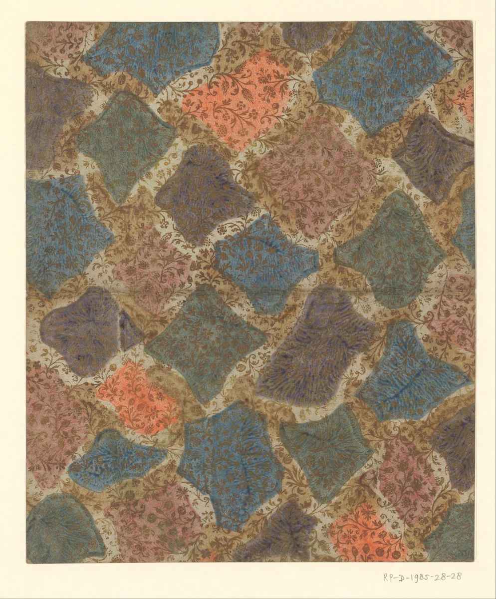 Blad met bloemen met vruchten by anonymous, other, 1700-1850