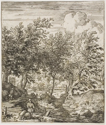 The Swineherd by Allart van Everdingen, print, 1641-1675