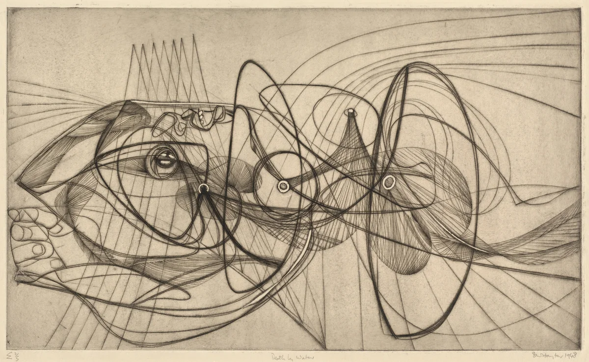 Death by Water by Stanley William Hayter, print, 1948