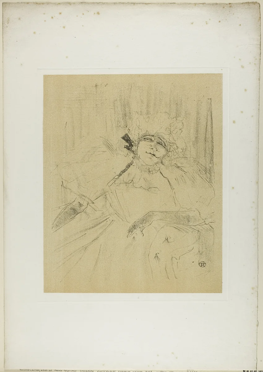 Yvette Guilbert—Chanson Ancienne, from Yvette Guilbert by Henri de Toulouse-Lautrec, print, 1898