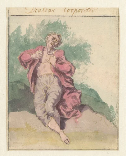 Lichaamssmart by Pieter van den Berge, drawing, 1675-1737