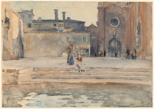 Campo dei Frari, Venice by John Singer Sargent, drawing, 1875-1885