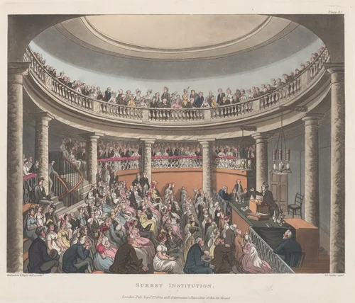 Surrey Institution by Thomas Rowlandson, print, 1809