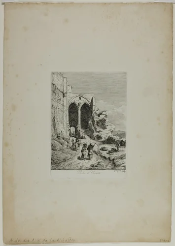 Gate of Orvieto by Gustav Friedrich Papperitz, print, 1833-1861