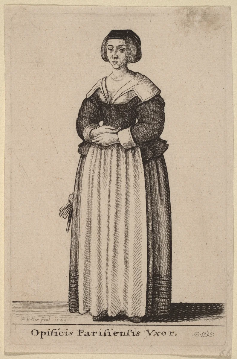 Opificis Parisiensis Vxor by Wenceslaus Hollar, print, 1643