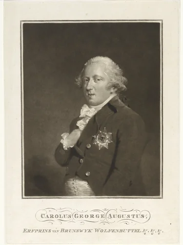 Portret van Karel George August, erfprins van Brunswijk-Wolfenbüttel by Charles Howard Hodges, print, 1794