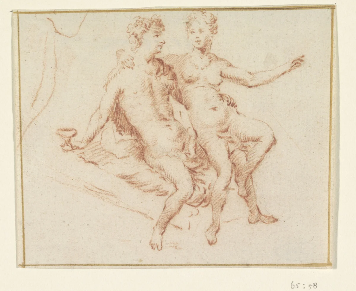 Liefdespaar by anonymous, drawing, 1600-1800