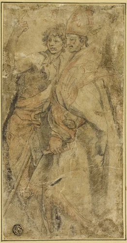 Saint John the Baptist and San Bernardo degli Uberti by Andrea del Sarto, drawing, 1580-1599
