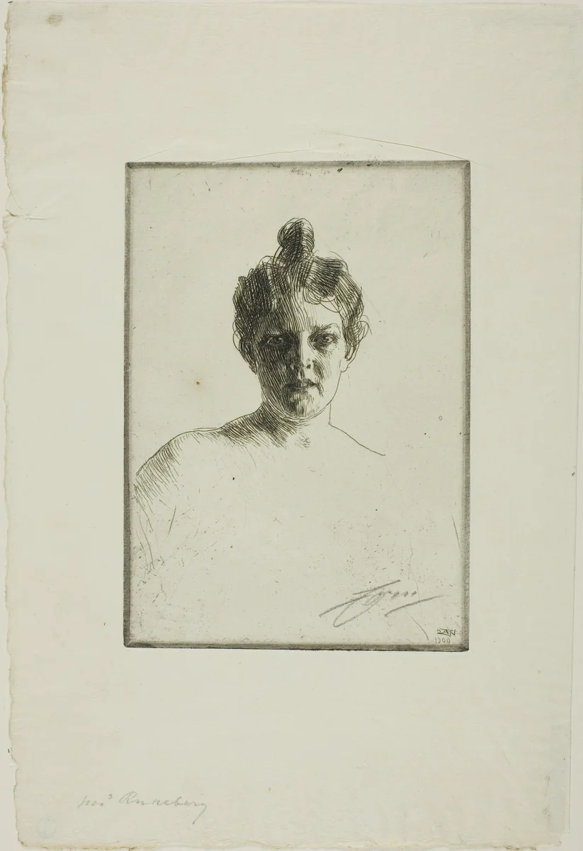 Mrs. Runeberg by Anders Zorn, print, 1900