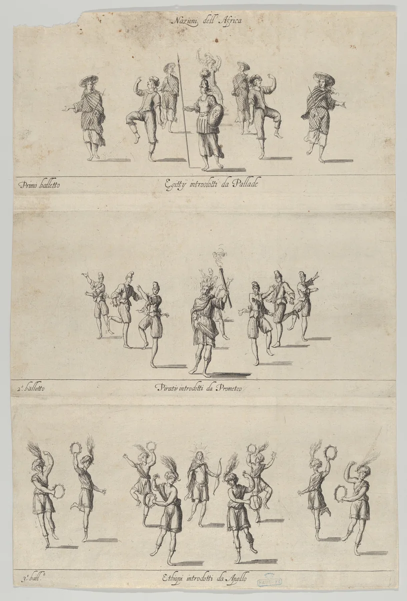 Nations of Africa ballets by anonymous, print, 1600-1699