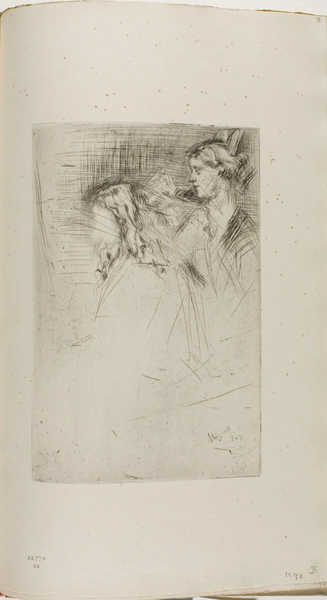 Brushing the Hair by James McNeill Whistler, print, 1863