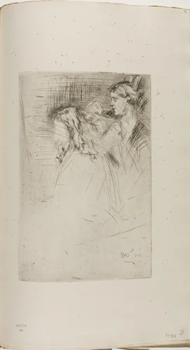 Brushing the Hair by James McNeill Whistler, print, 1863