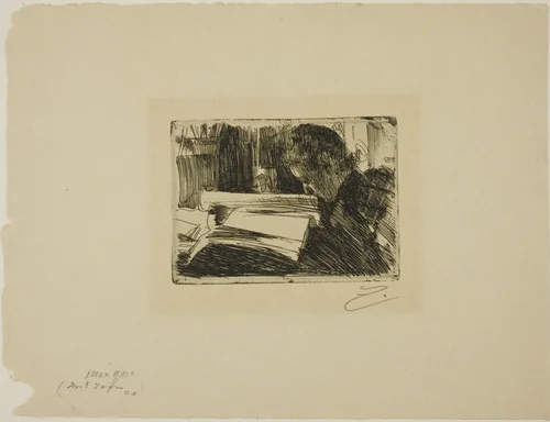Lady Reading (Mrs. Zorn) by Anders Zorn, print, 1890