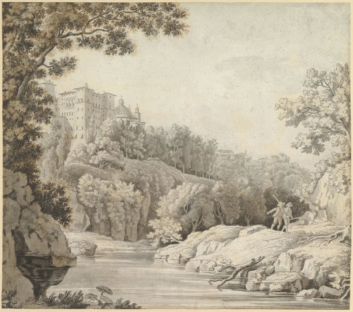 View of Ariccia, Italy by Jonathan Skelton, drawing, 1753-1763