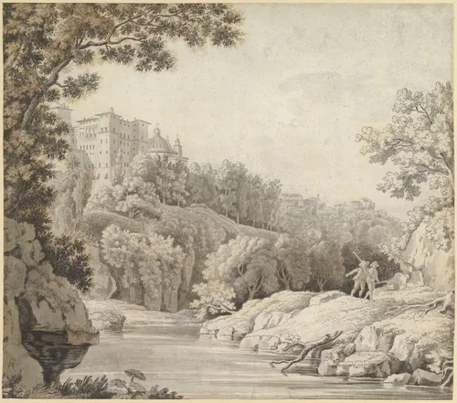 View of Ariccia, Italy by Jonathan Skelton, drawing, 1753-1763