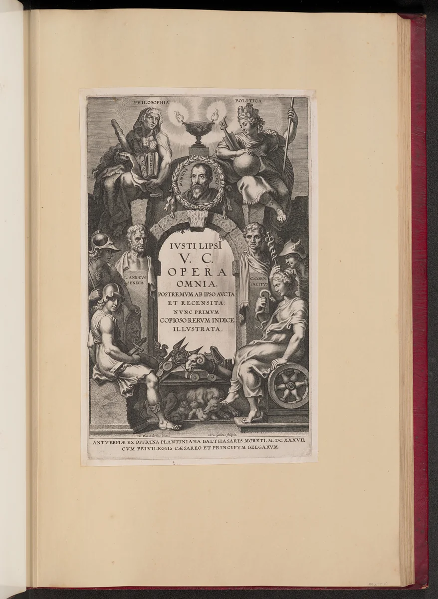 Title Page for Justus Lipsius, Opera Omnia, I by Cornelis Galle
Peter Paul Rubens, print, 1637